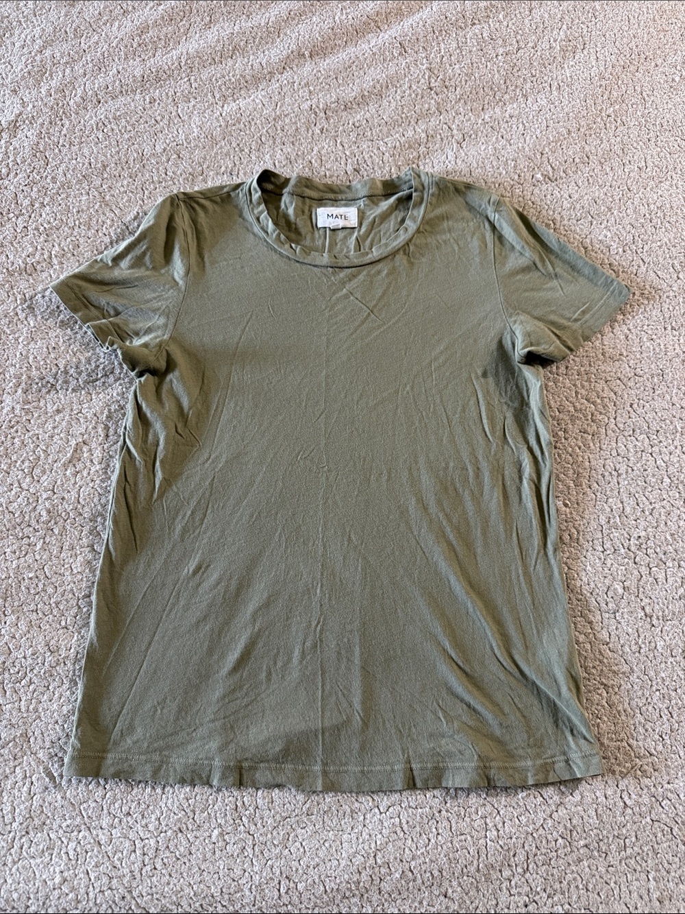 MATE the Label Olive Green Organic Cotton Short Sleeve Crew Tee XS